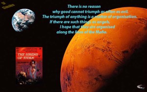 Planet Mars, Earth visible in background (Digital Composite)